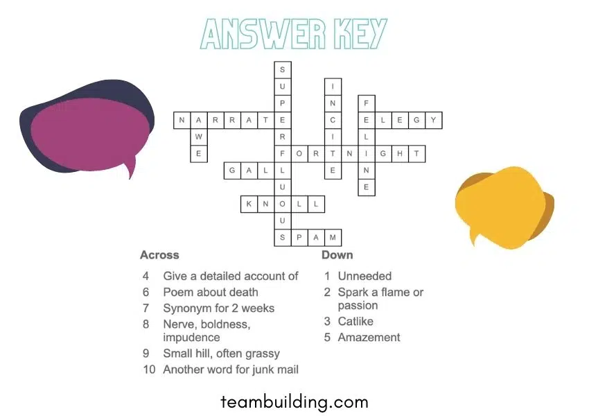 Word search answer key